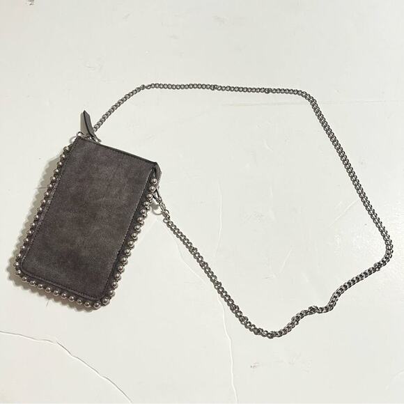 Zara GRAY STUDDED CELL PHONE BAG - Picture 8 of 10